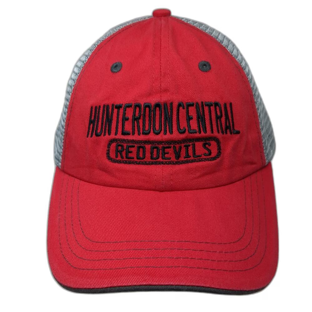 OhioPyle Hunterdon Central Red Devils Trucker Hat One Size Mesh Snapback Black